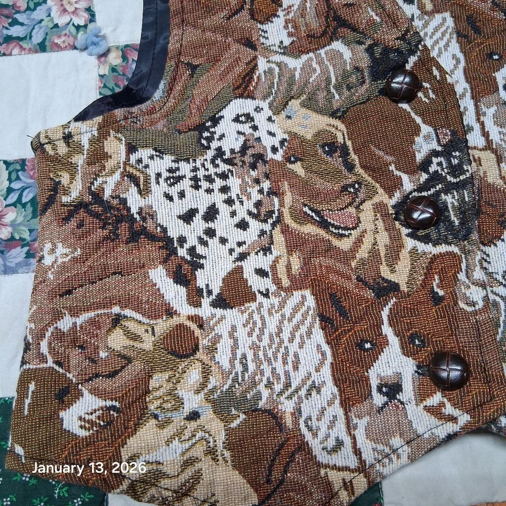 Vintage In Design Dog Tapestry Suit Vest Youth Size‎ 10